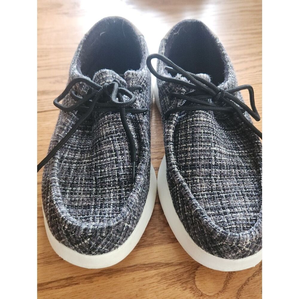 Ortho Comfoot Casual Tweed Lace-Up loafers in Black and White
